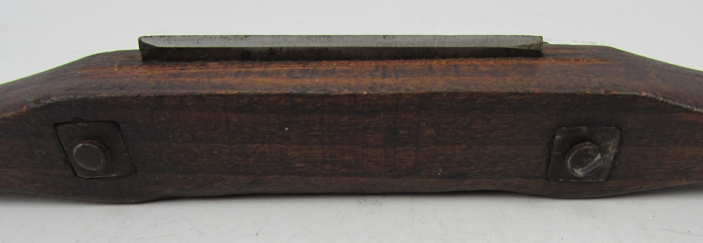Antique Primitive Wooden Curved Handle Spoke Shaver / Draw Knife Finish Shaver