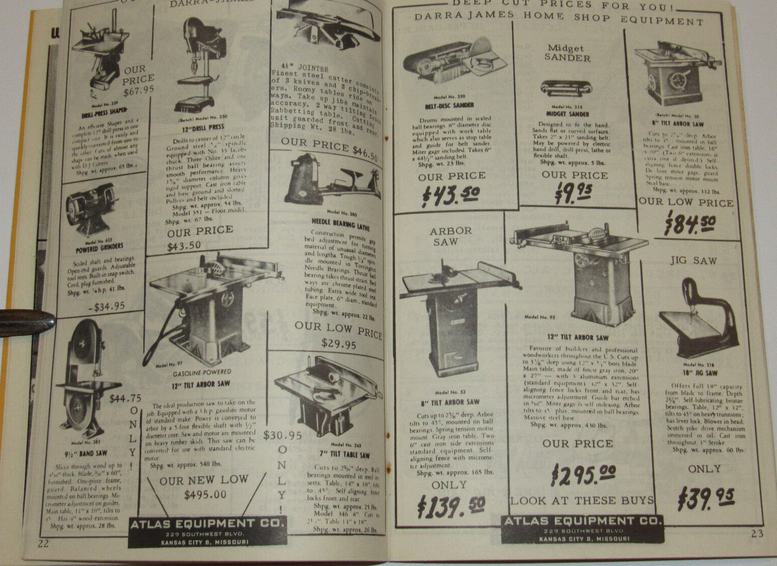 VTG 1949 HOME SHOP EQUIPMENT CATALOG! WAR SURPLUS/HOBBY SUPPLIES/TV/RADIO/TOOLS+
