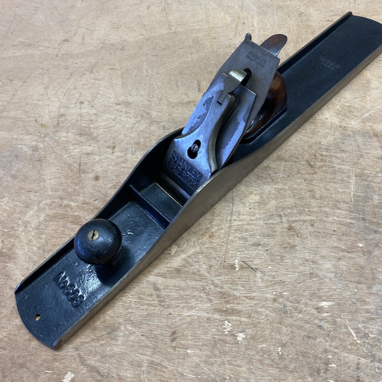 Antique Stanley Bed Rock No. 608 Jointer Plane Type 5/6 24” Nice Original