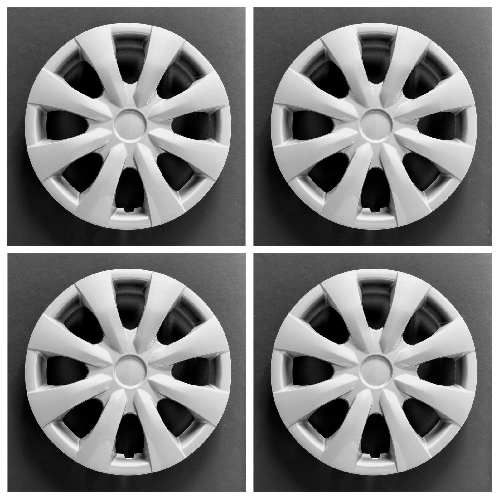 Wheel Covers Hubcaps Fits 2009-2013 Toyota Corolla; 15 Inch; 8 Spoke; Silver …