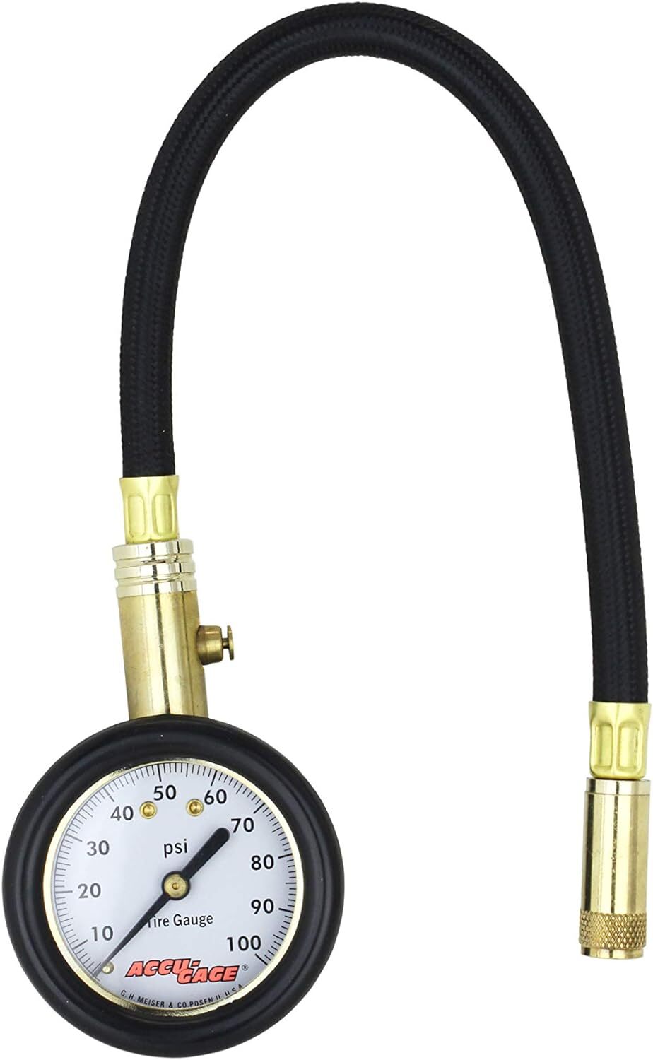 by Milton Dial Tire Pressure Gauge with Straight Air Chuck and 11 in. Braided…