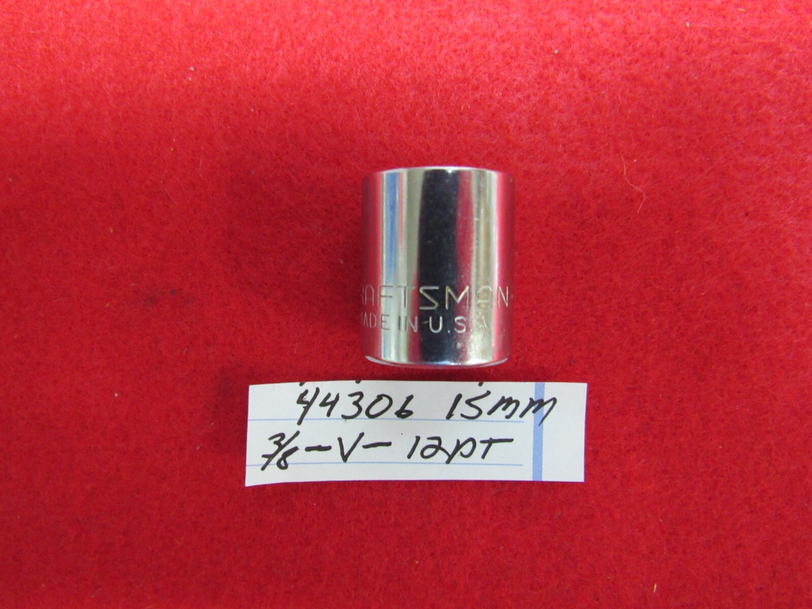 VINTAGE CRAFTSMAN -V- 3/8″ DRIVE SOCKET–METRIC-15mm–44306–Item #416