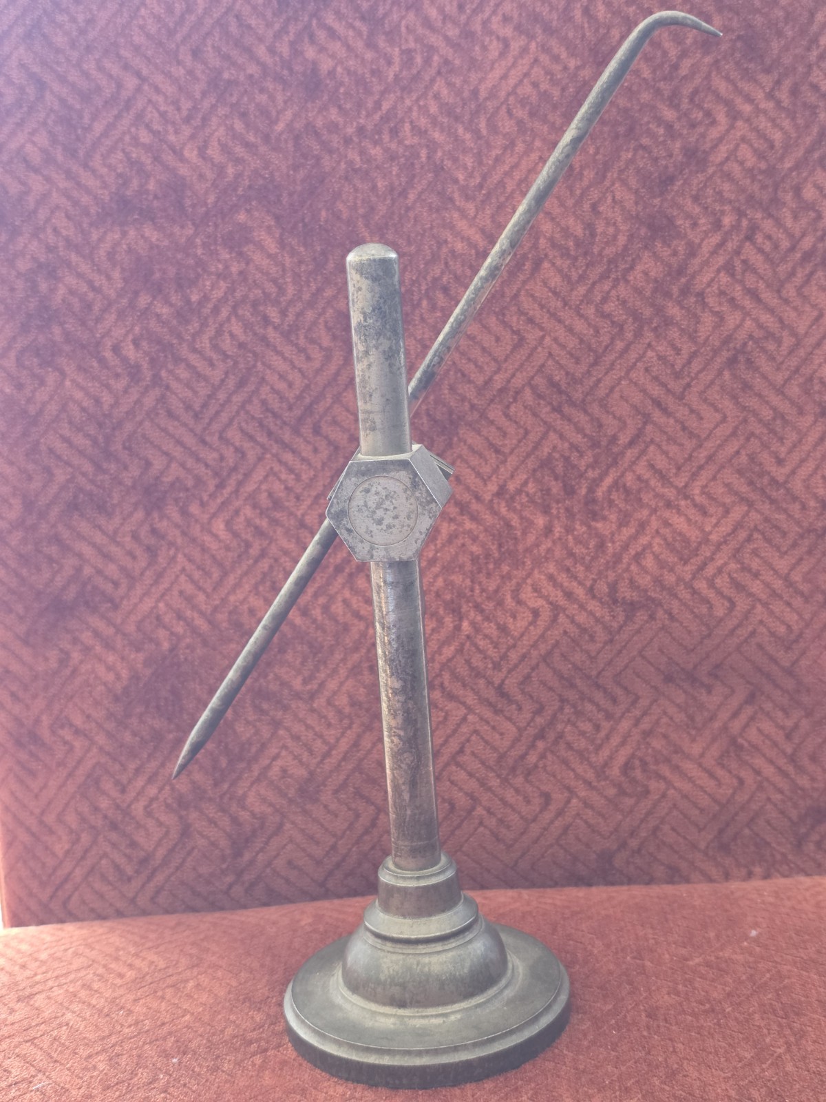 18thC Pewter Surface Gauge Scribing Block Augustine Trent London Antique Tool