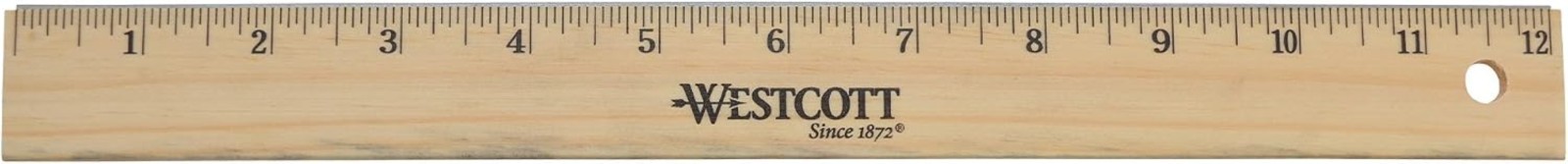 12″ Wooden Ruler Beveled Edge Pack of 4