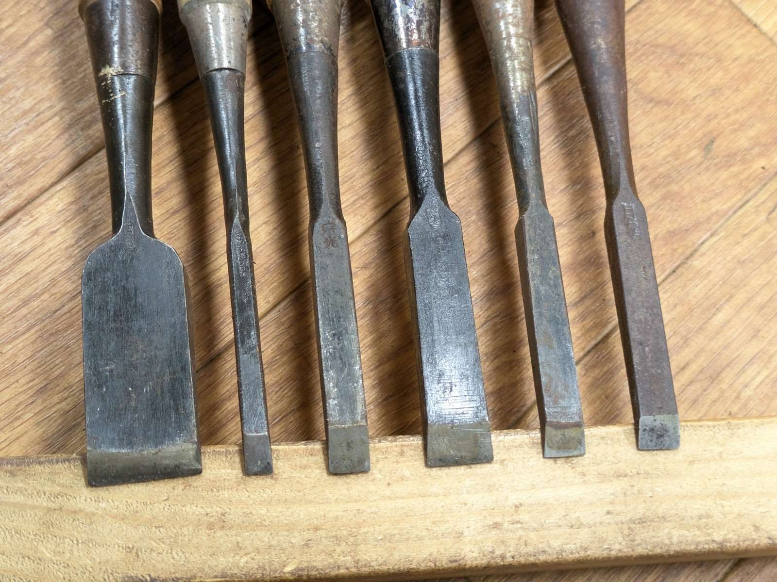 Japanese vintage chisel tataki Nomi Japan Signed Old 24.6.8.15.9.9mm KH014