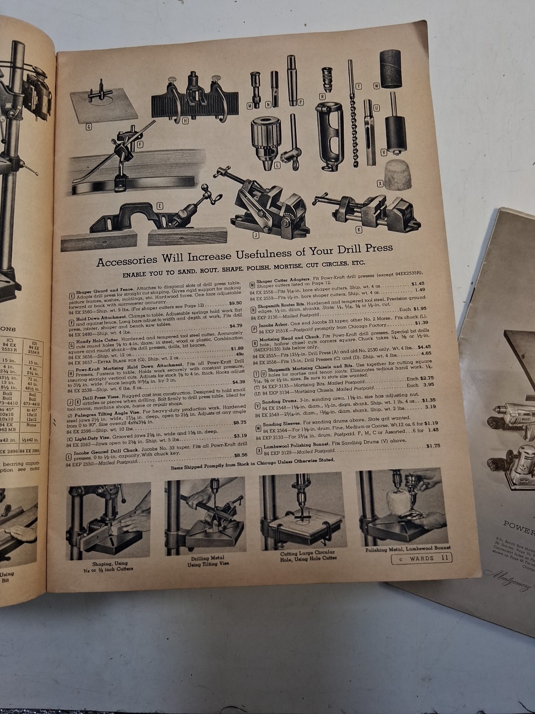1954-55 Montgomery Ward Powr-Kraft Power Tool Catalogs & 1956-57 MONTGOMERY WARD