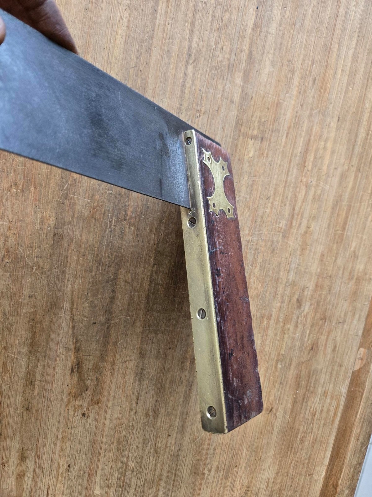 Antique 13 3/4″ x 2 3/8″ Square Rosewood & Brass *Early & Collectable