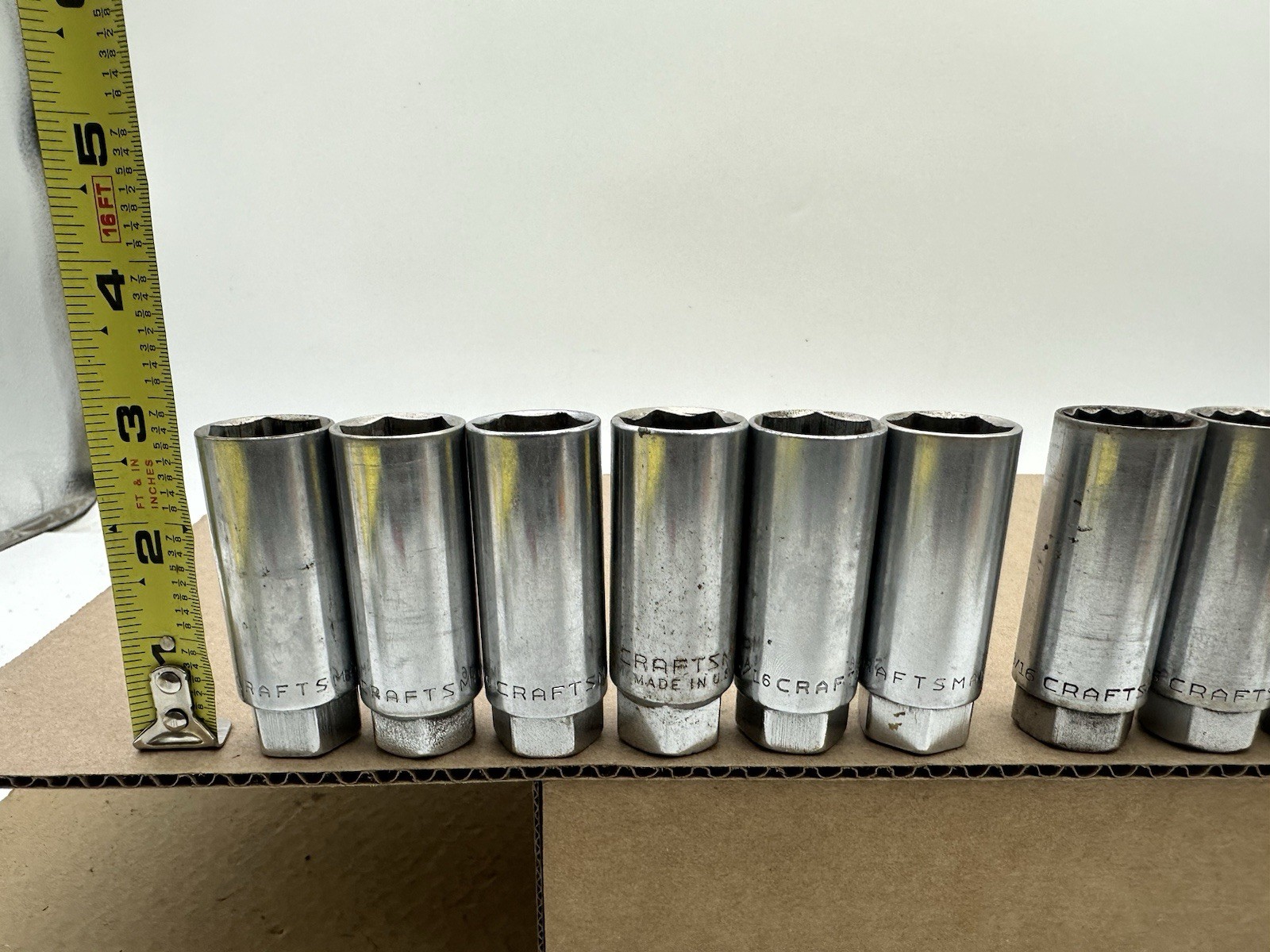 Lot 12 Vintage Craftsman Spark Plug Socket =V= 13/16″ Deep Well 1/2″ Dr 6/12pt