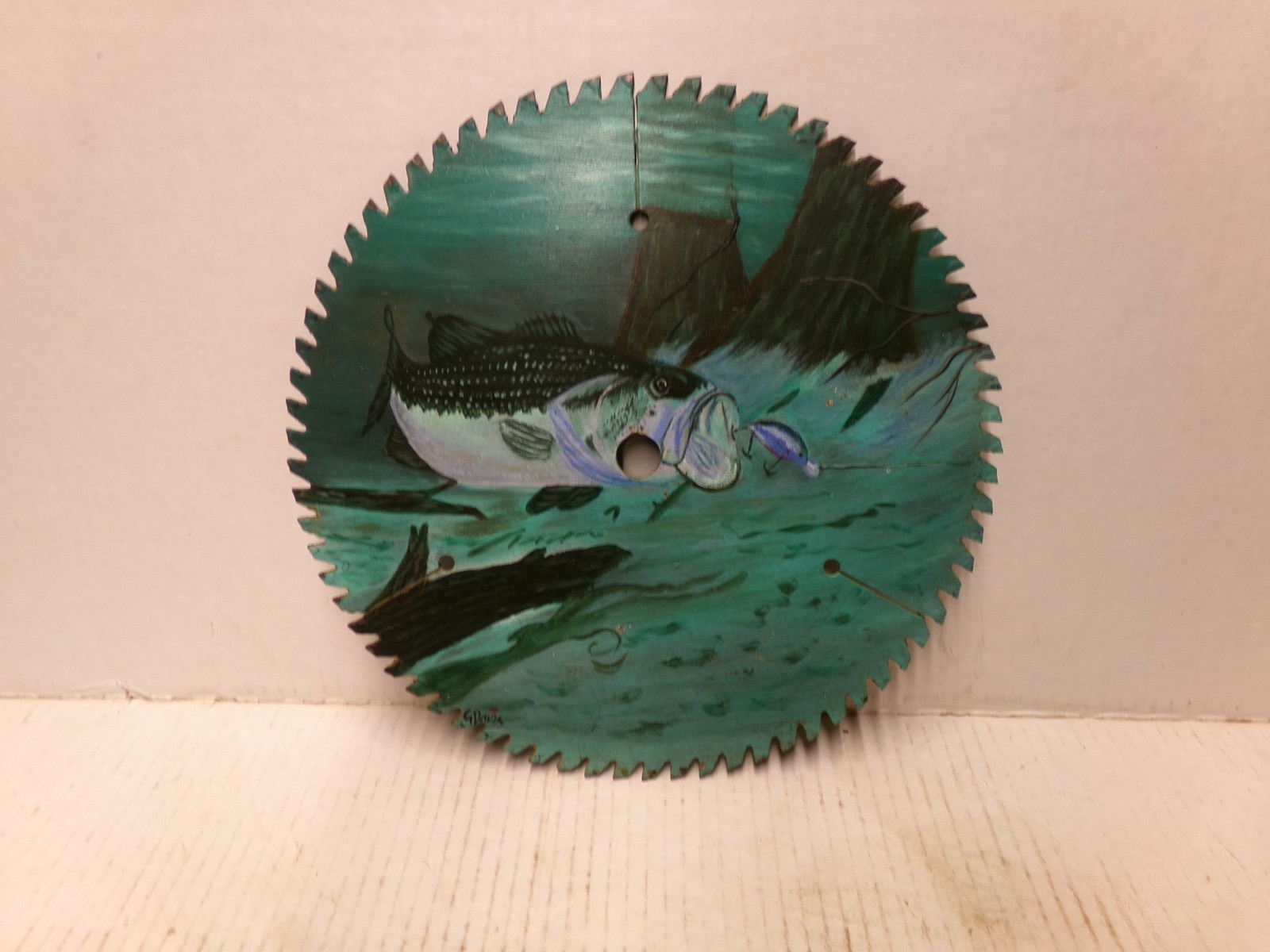Hand Painted Circular Saw Blade 10″ Bass Fishing