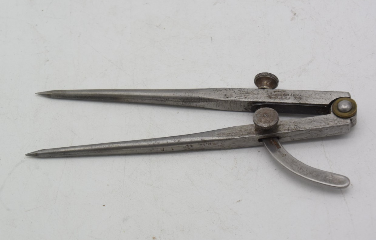 Vtg Sampson Tool Mfg Co Wing Divider Compass Machinist Tool Newark NJ USA 5 3/4″