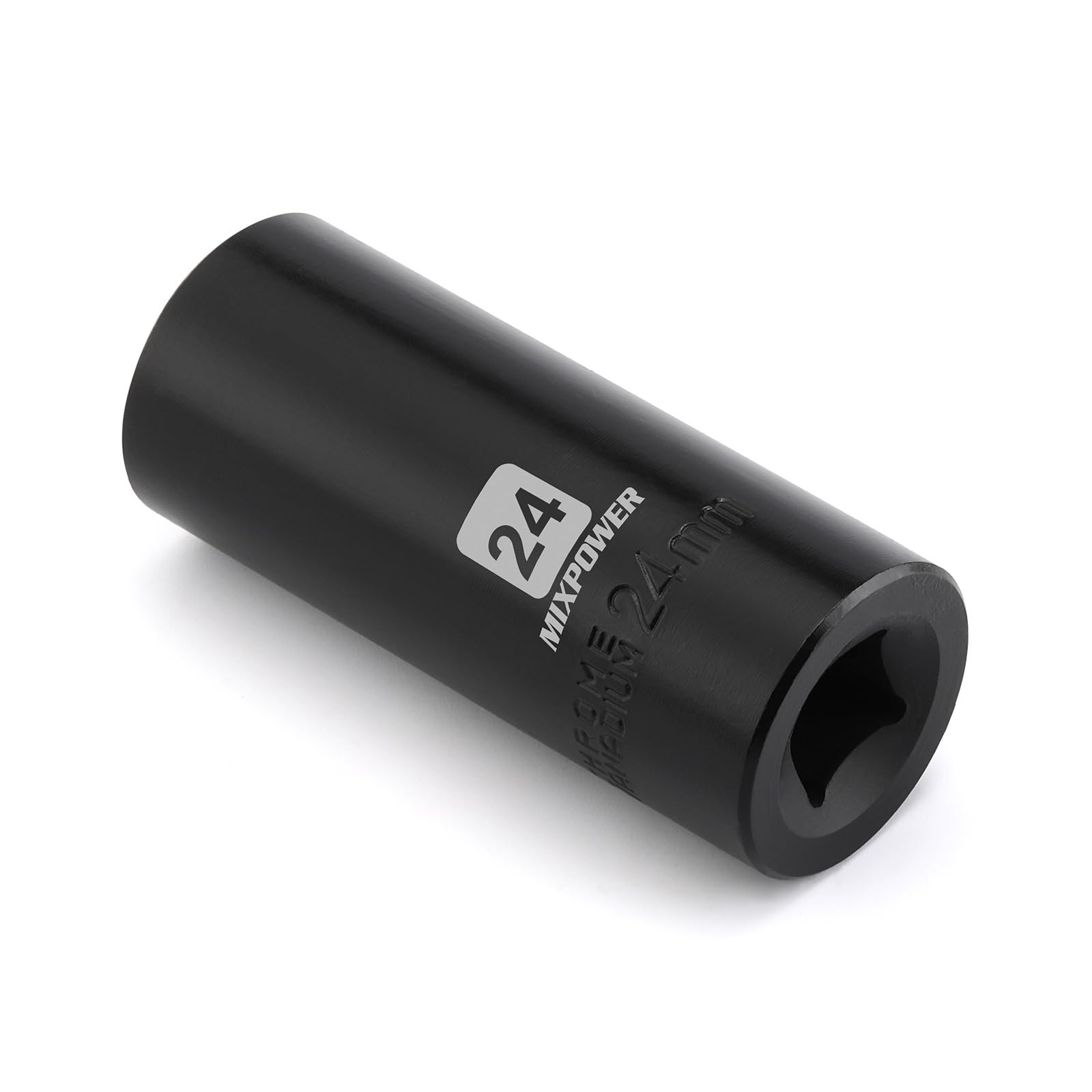 1/2-Inch Drive Deep Impact Socket, 24mm, 6 Point, CR-V, Deep, Metric, 1/2″Dr….
