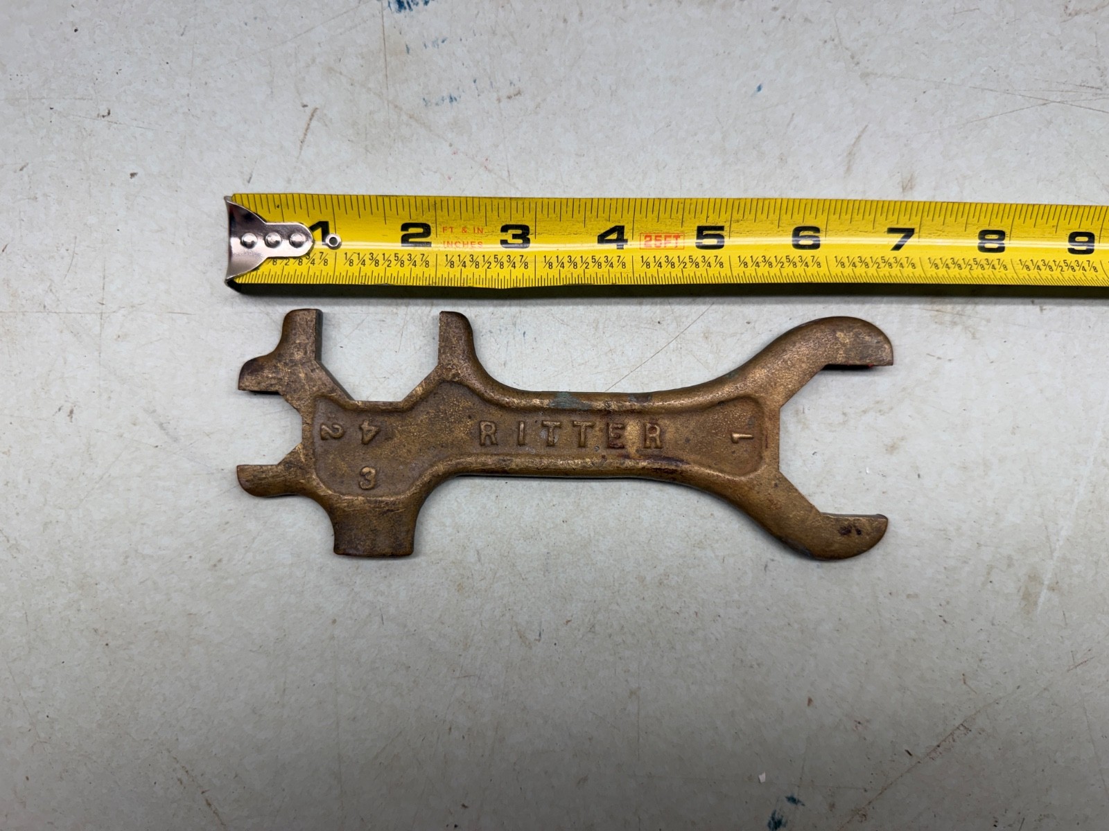 RITTER Wrench Gas Valve Maintenance Solid Brass Vintage Industrial Tool