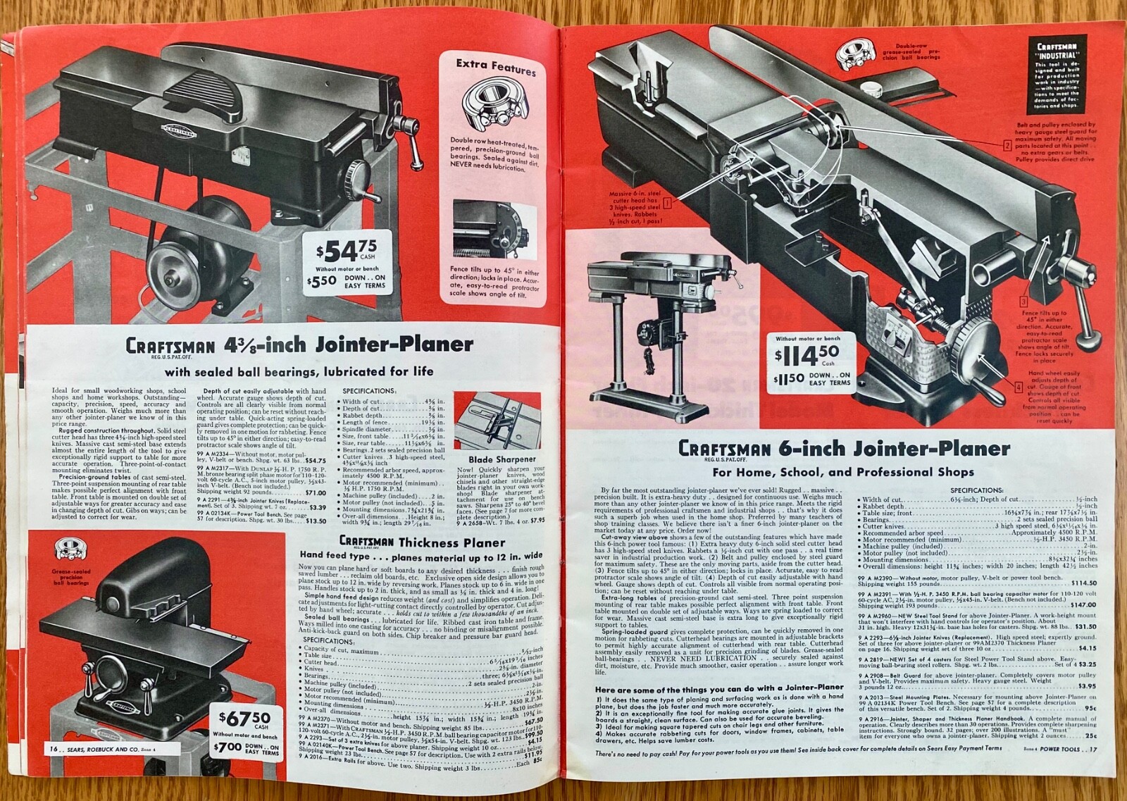 Vintage Sears Craftsman 1954 Power Tools Catalog, 59 pages