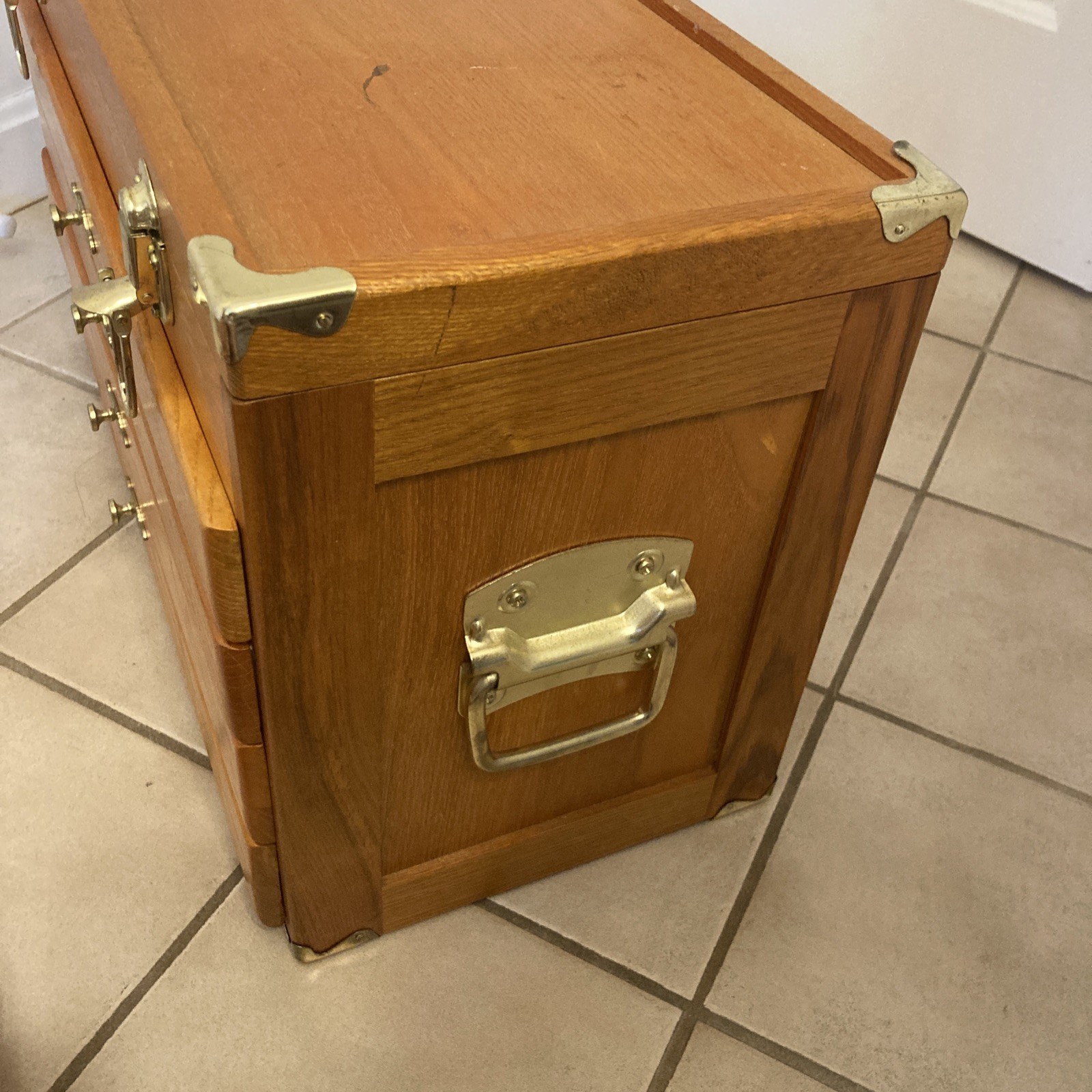 SISCO OAK HARDWOOD UTILITY CHEST Felt Lined JEWELERS COLLECTORS MACHINISTS