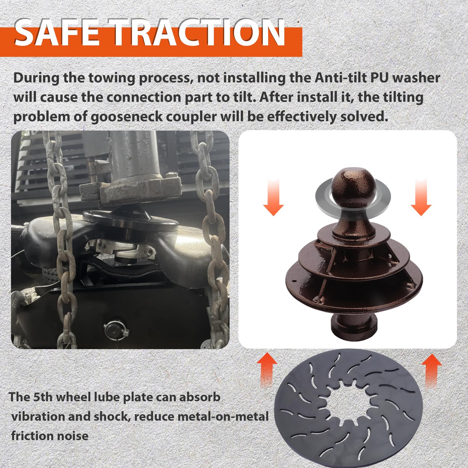 30K Lbs 5th Wheel to Gooseneck Ball Adapter | 2″ Kingpin, Fits Pickup 5th Whe…