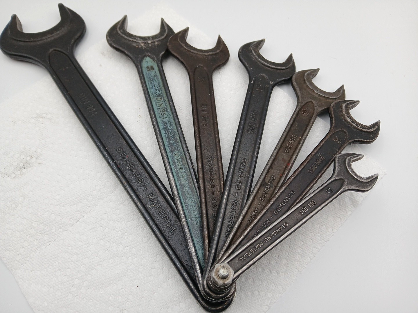 Lot of 7 VTG DOWIDAT Wrenches 46 36 32 30 27 24 17 Germany DIN 894