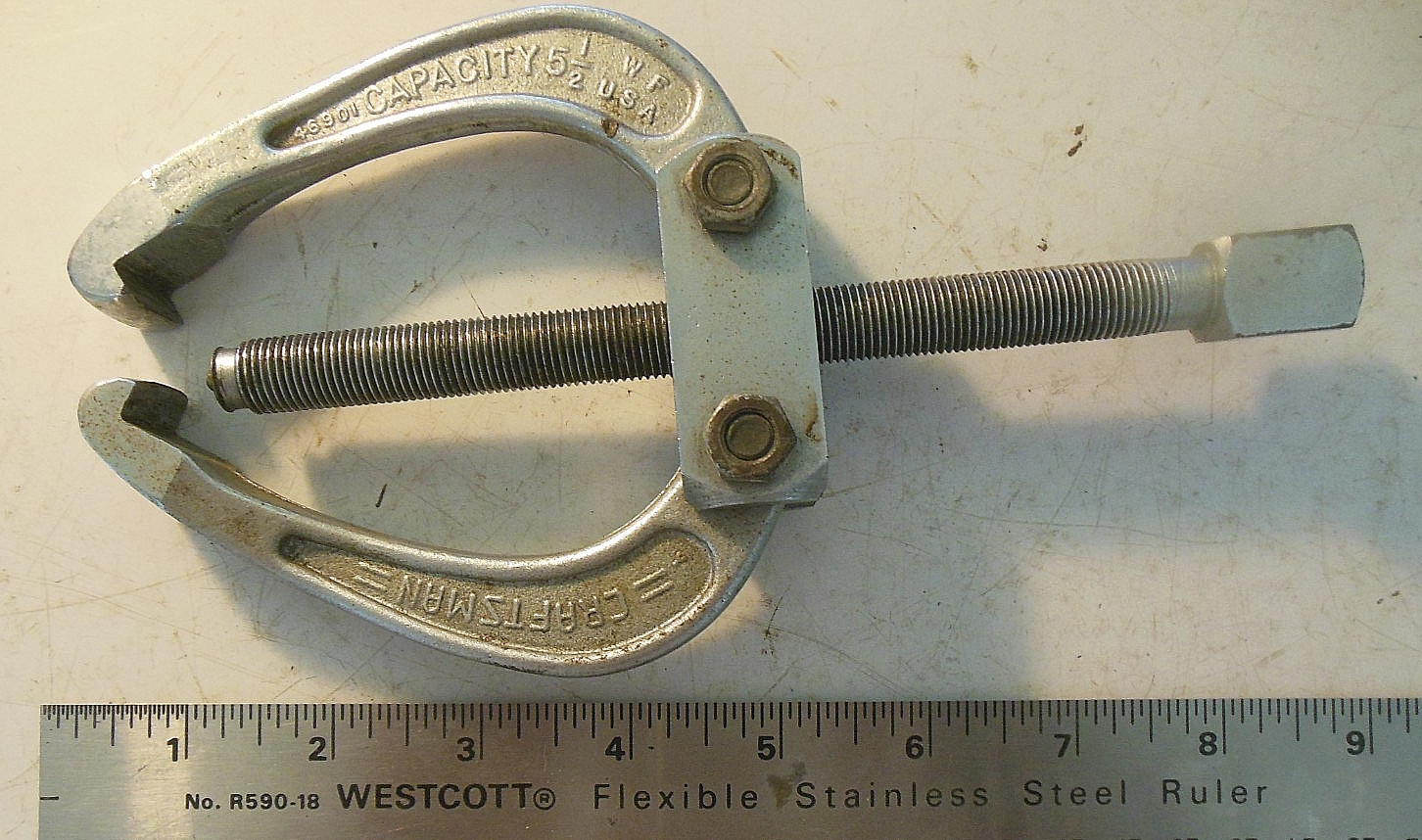 Vintage CRAFTSMAN 46901 WF 5-1/2″ Bearing Gear Puller 2 Ton USA -LITE USED
