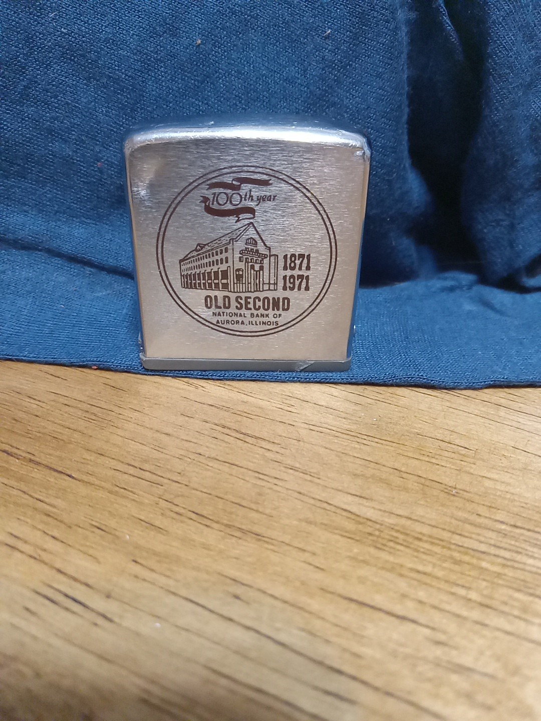 Vintage 100th Yr Old Second National Bank Advertising 6′ Zippo Tape Aurora IL
