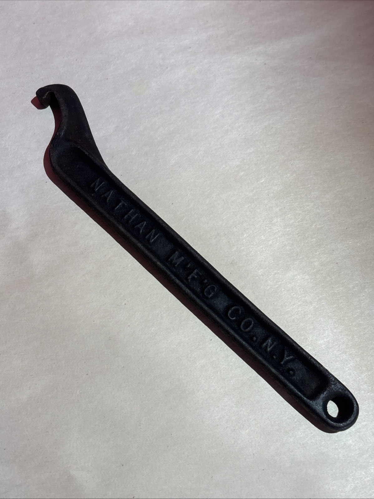 Vintage 8 1/4” Nathan MFG Co Hook Spanner Wrench NY Antique Original