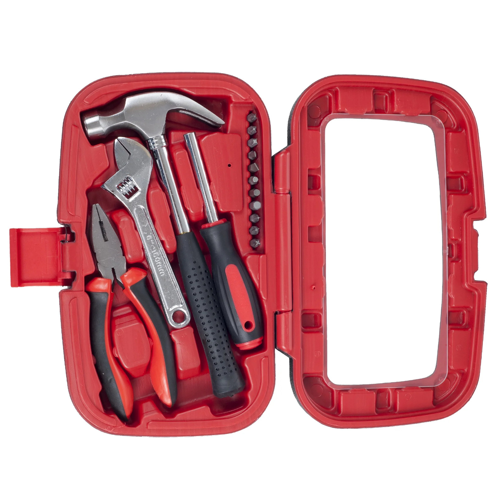Stalwart 15 Piece Red Hand Tool Set Hammer Screwdriver Included