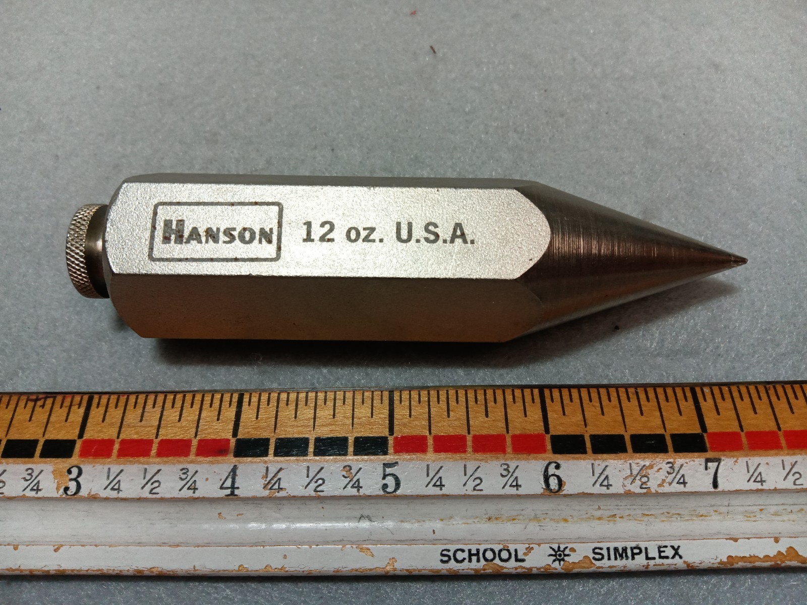 Vintage Hanson 12 oz. Plumb Bob Steel USA – New Old Stock