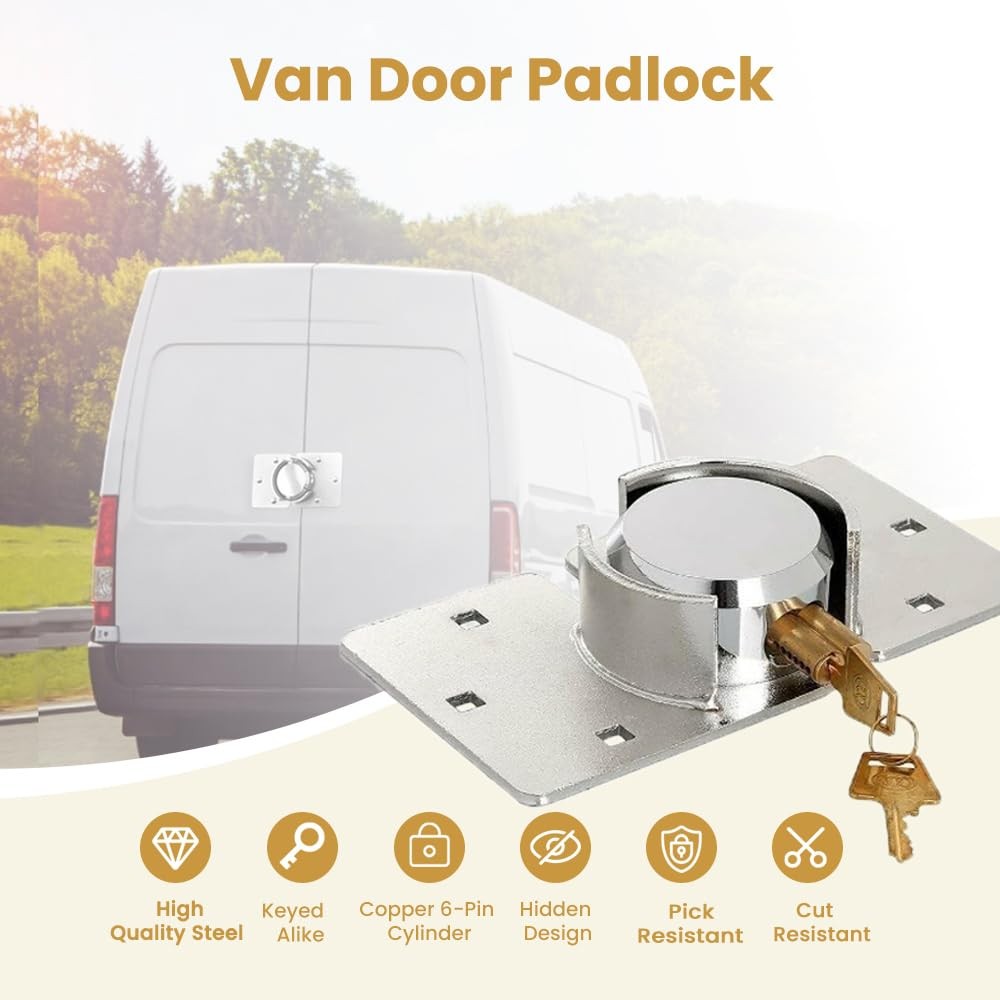 Solid Steel Hasp Garage Shed Van Door Lock Security Padlock 73MM 2PK