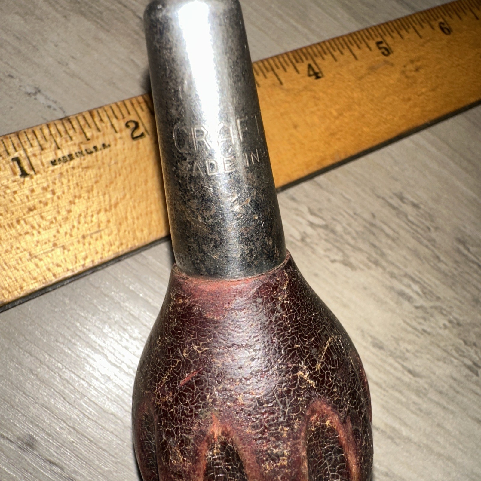 Craftsman Scratch Awl Wood Handle 7″ Strike Cap USA Vintage Tool