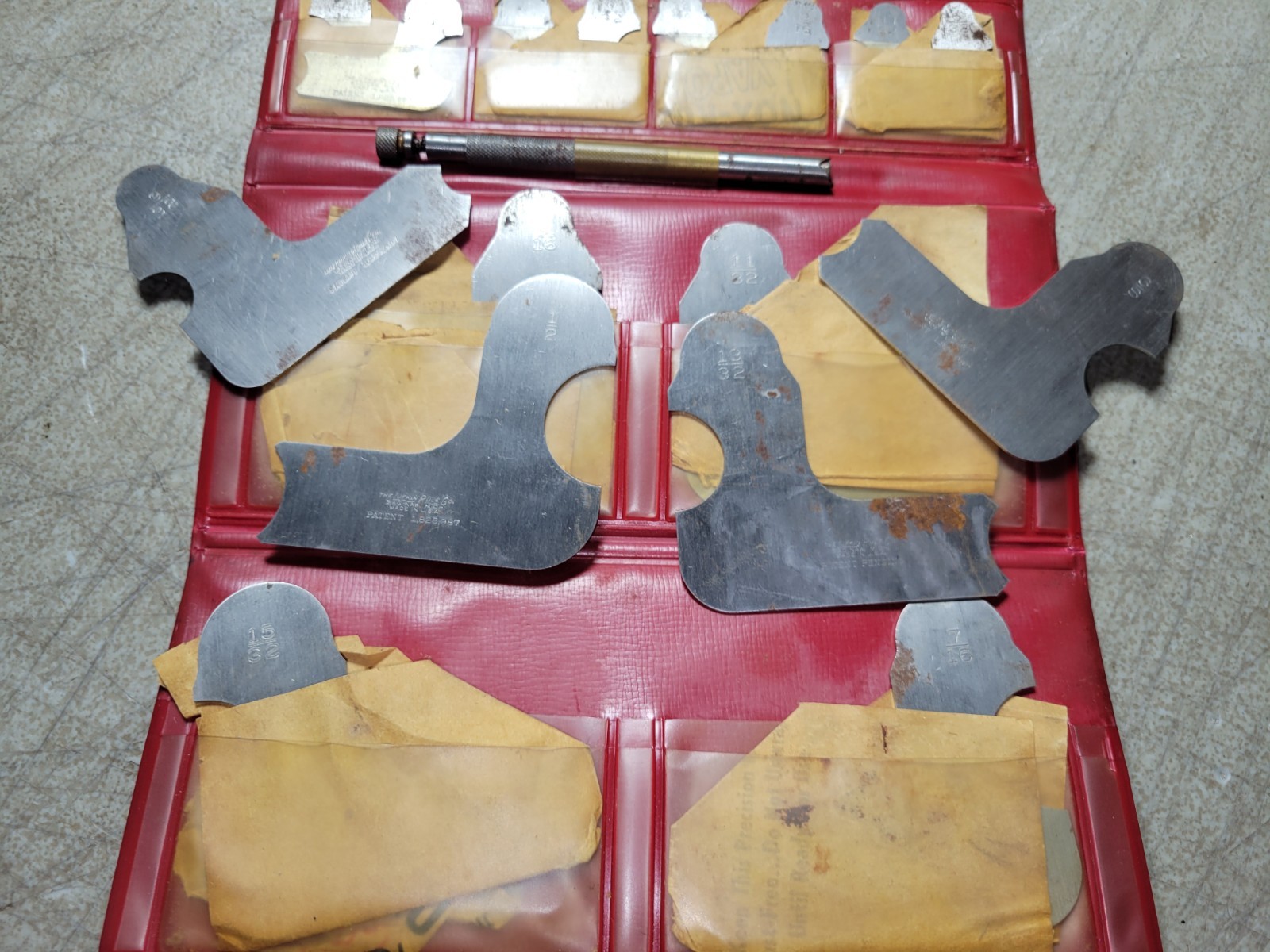 Vintage Lufkin No 77CX Radius Gage Set complete but some surface rust present
