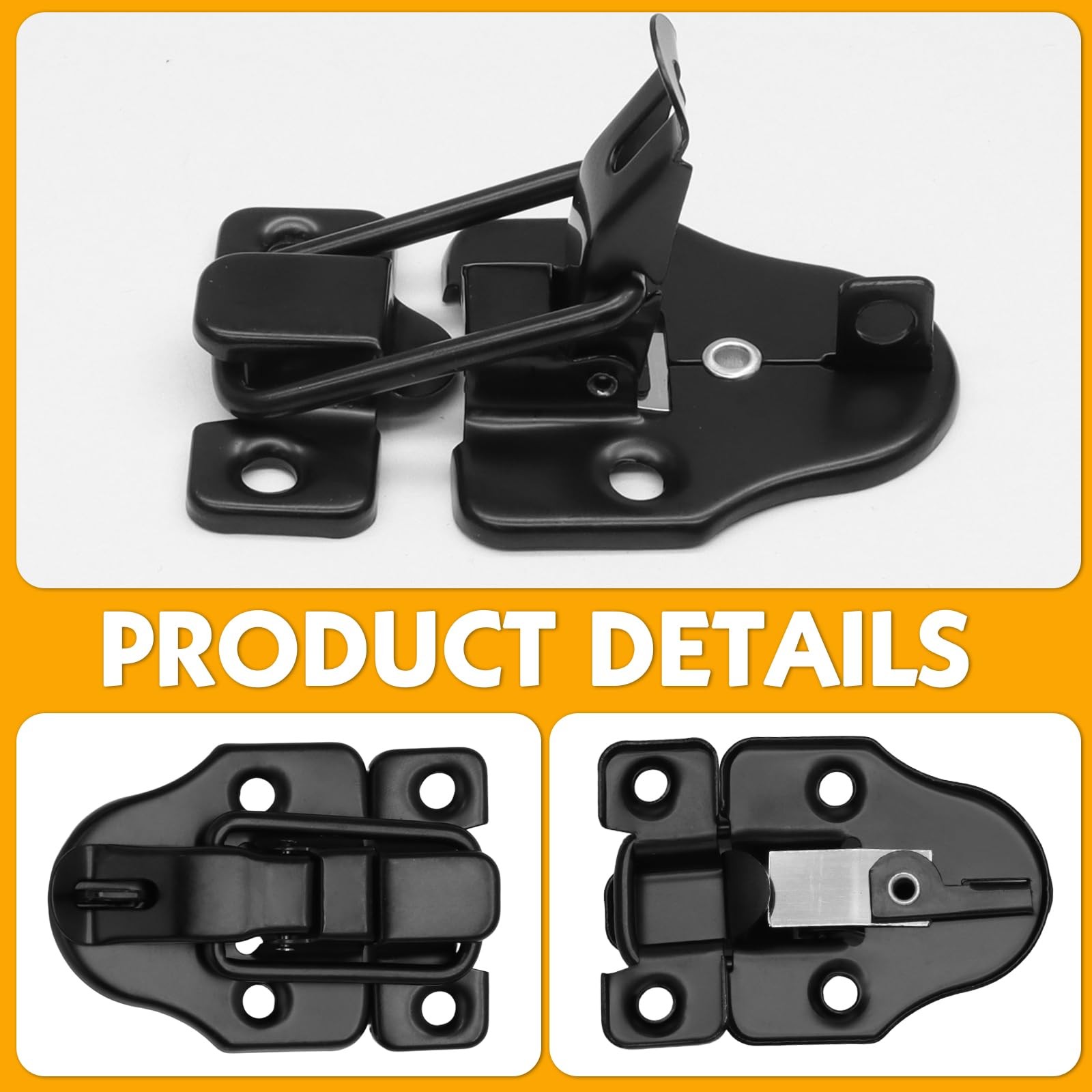 Litoexpe 2 Pack Black Toggle Hasp Latches with Hardening Screws, Classical…