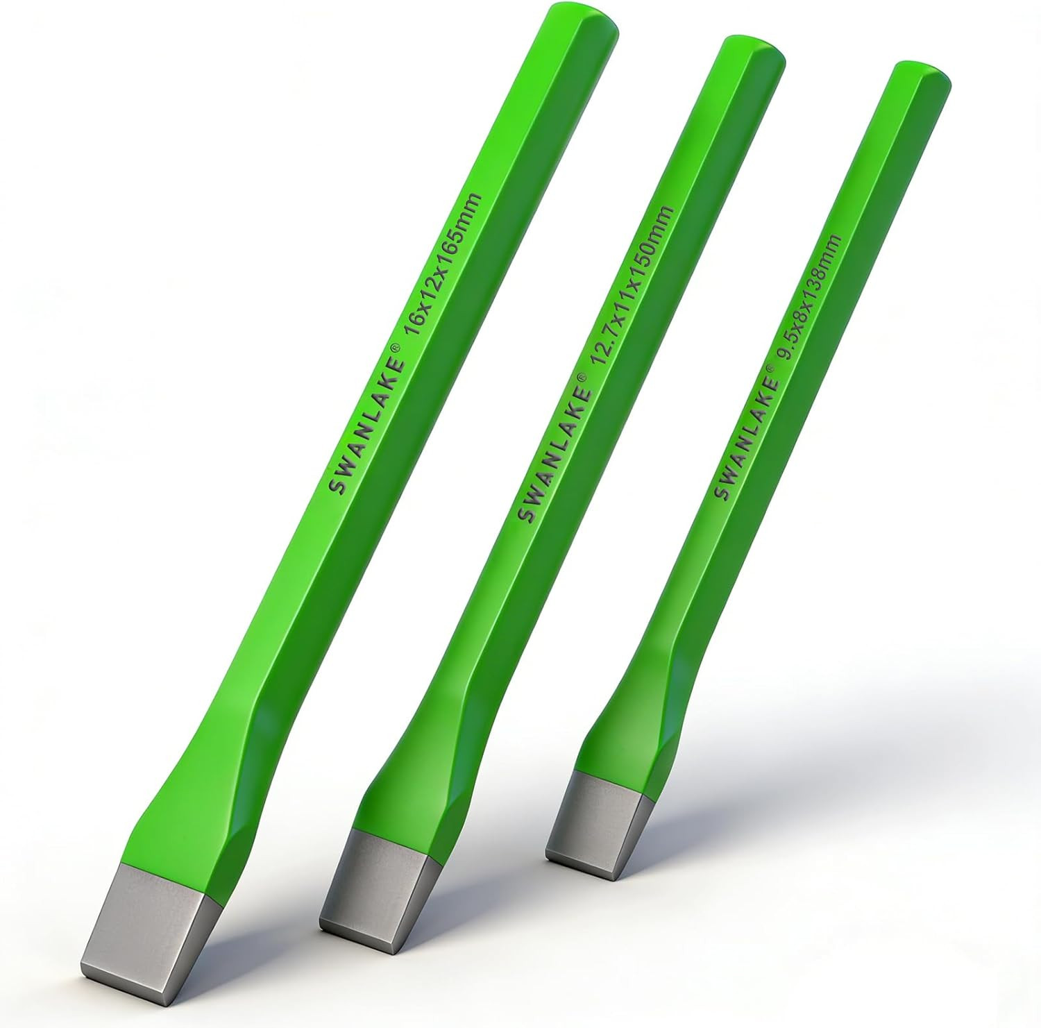 3-Piece Heavy Duty Cold Chisel Set, 3/8-Inch, 1/2-Inch, 5/8-Inch Premium Metal