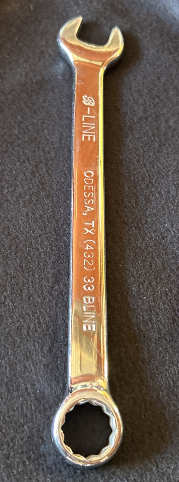 Collectors Wright 11/16” Box End Wrench B-LINE ODESSA, Texas 432-33-BLINE OOAK