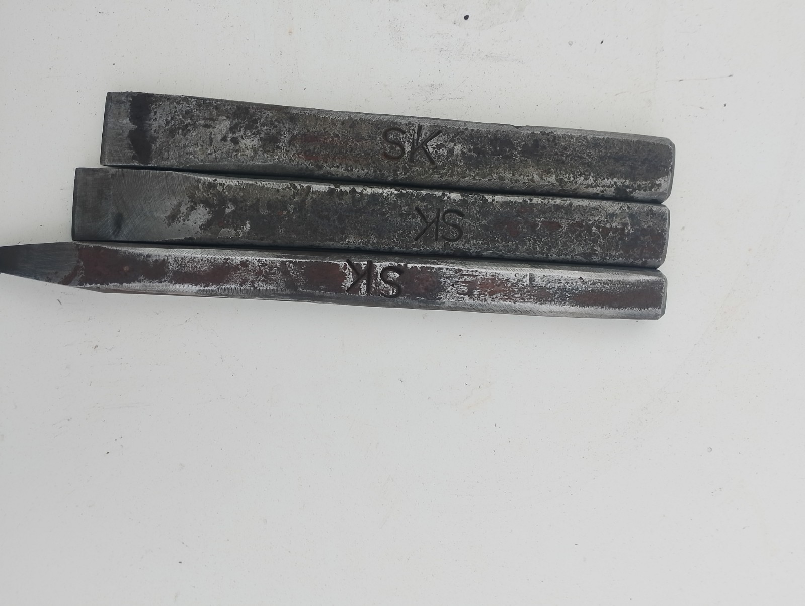 3 Pcs Hand Forged Stone Chisel Set Leaf Spring Steel Masonry Tools