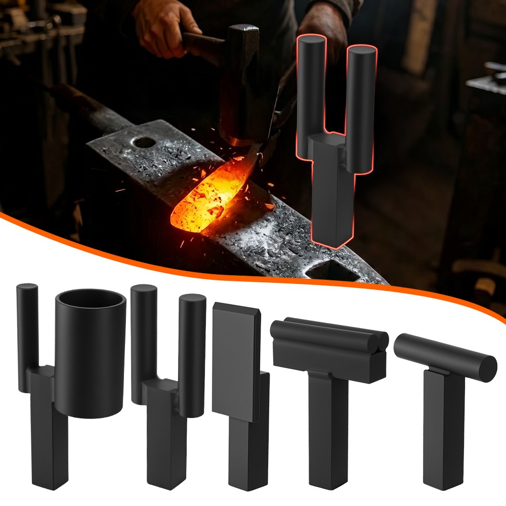 5 Piece 1 inch Blacksmith Anvil Hardy Hole Tools Set Blacksmithing Forge Forging