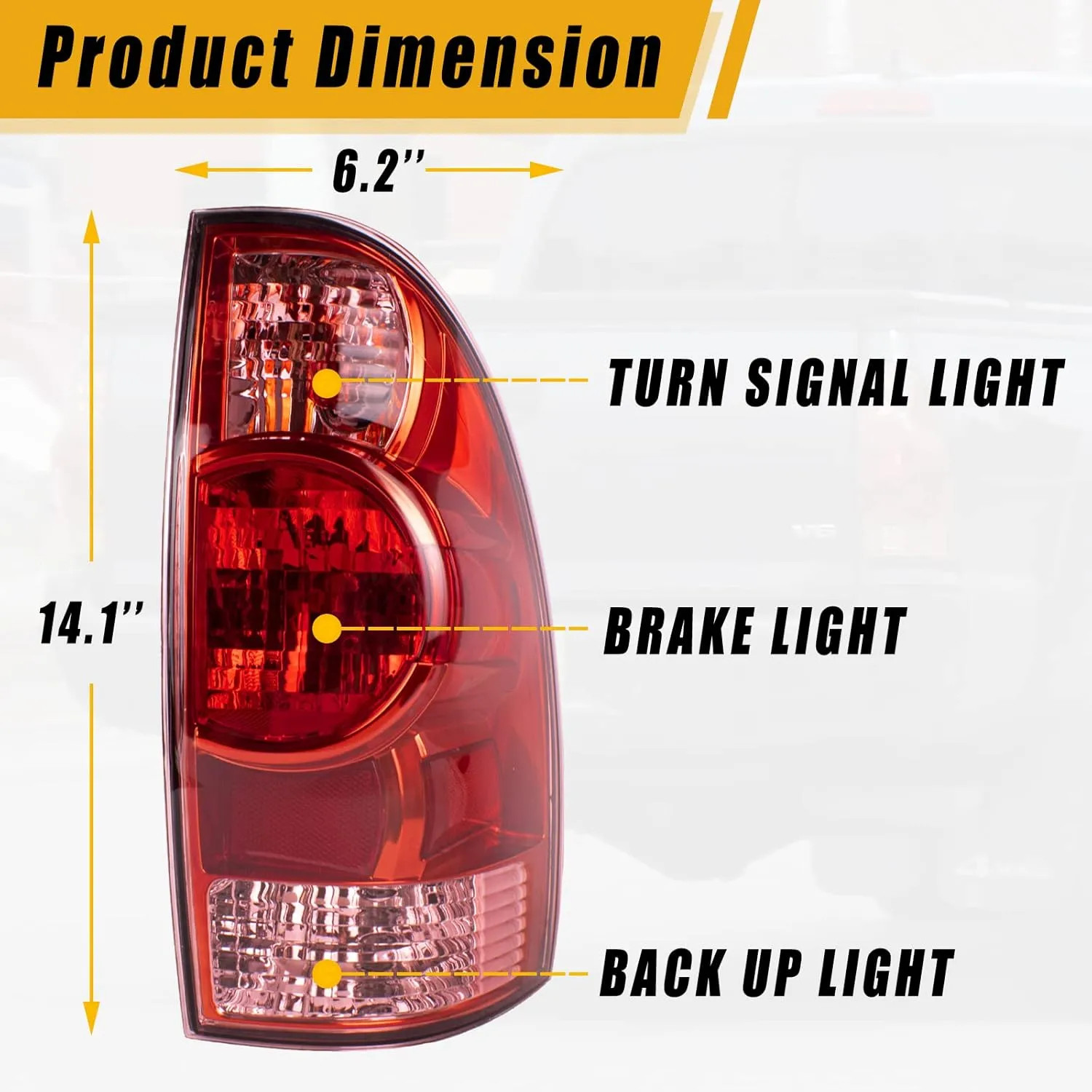 Right Passenger Side Tail Light for 2005-2015 Toyota Tacoma w/ Bulb and Harness