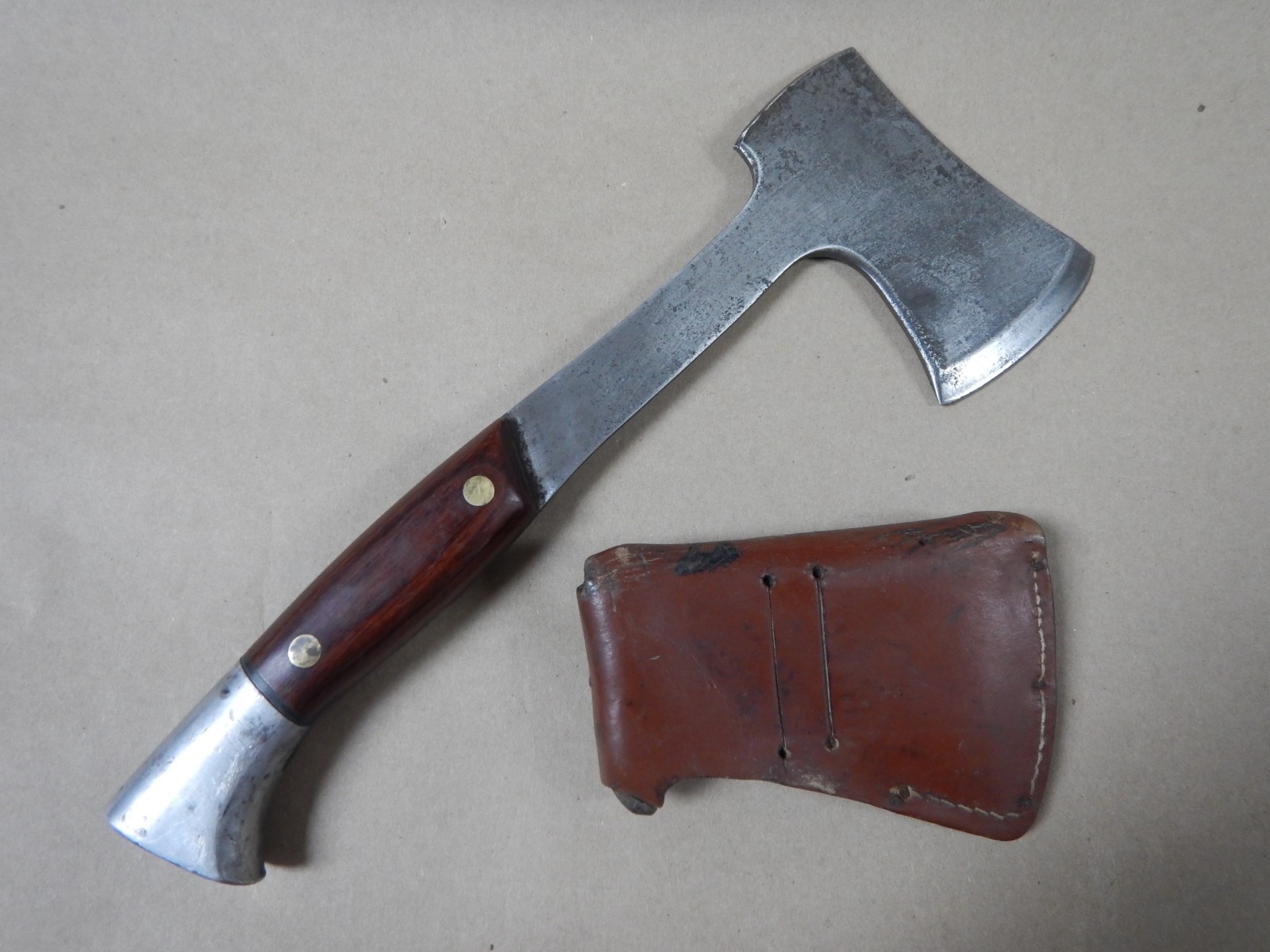 Western W-10 (G) 1983 Hatchet Axe W/ Leather Sheath Wood Handle USA W10