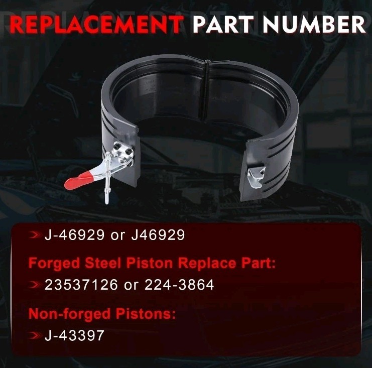 J-46929 Detroit Diesel 60 Series 14.0L EGR Piston Ring Compressor Installer T…