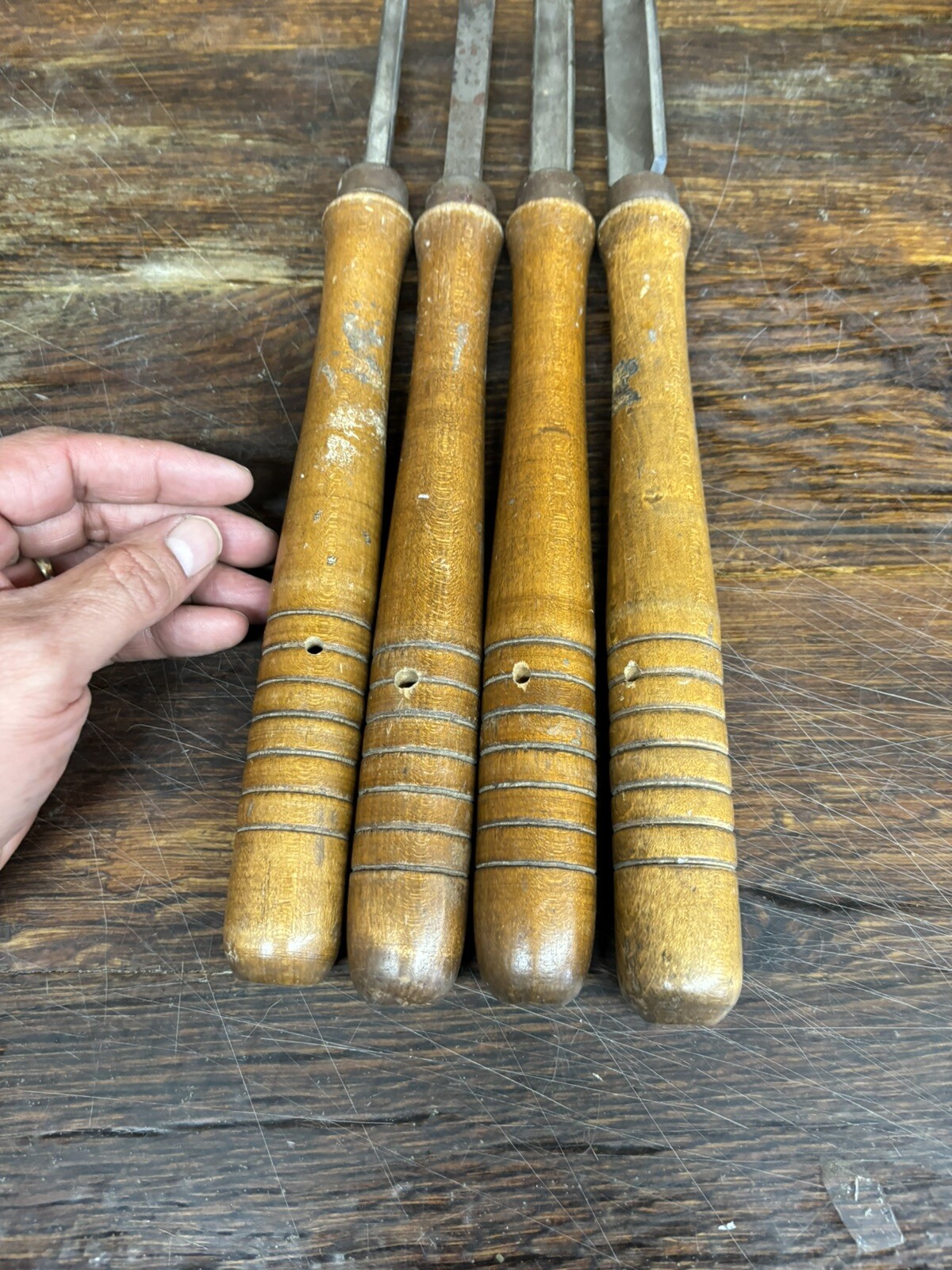 4 Craftsman Chisels Lathe Carving Tools. 2852, 2851, 2862 and Illegible model