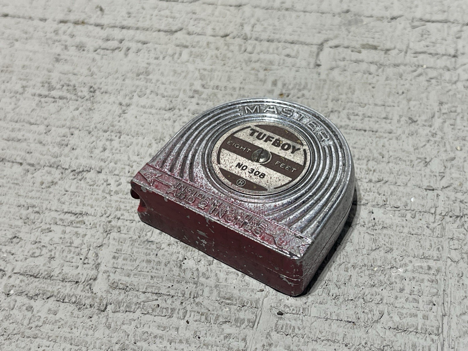 TUFBOY NO 308 Tape Measure MCM Vintage Tool Master Rule NY 8ft