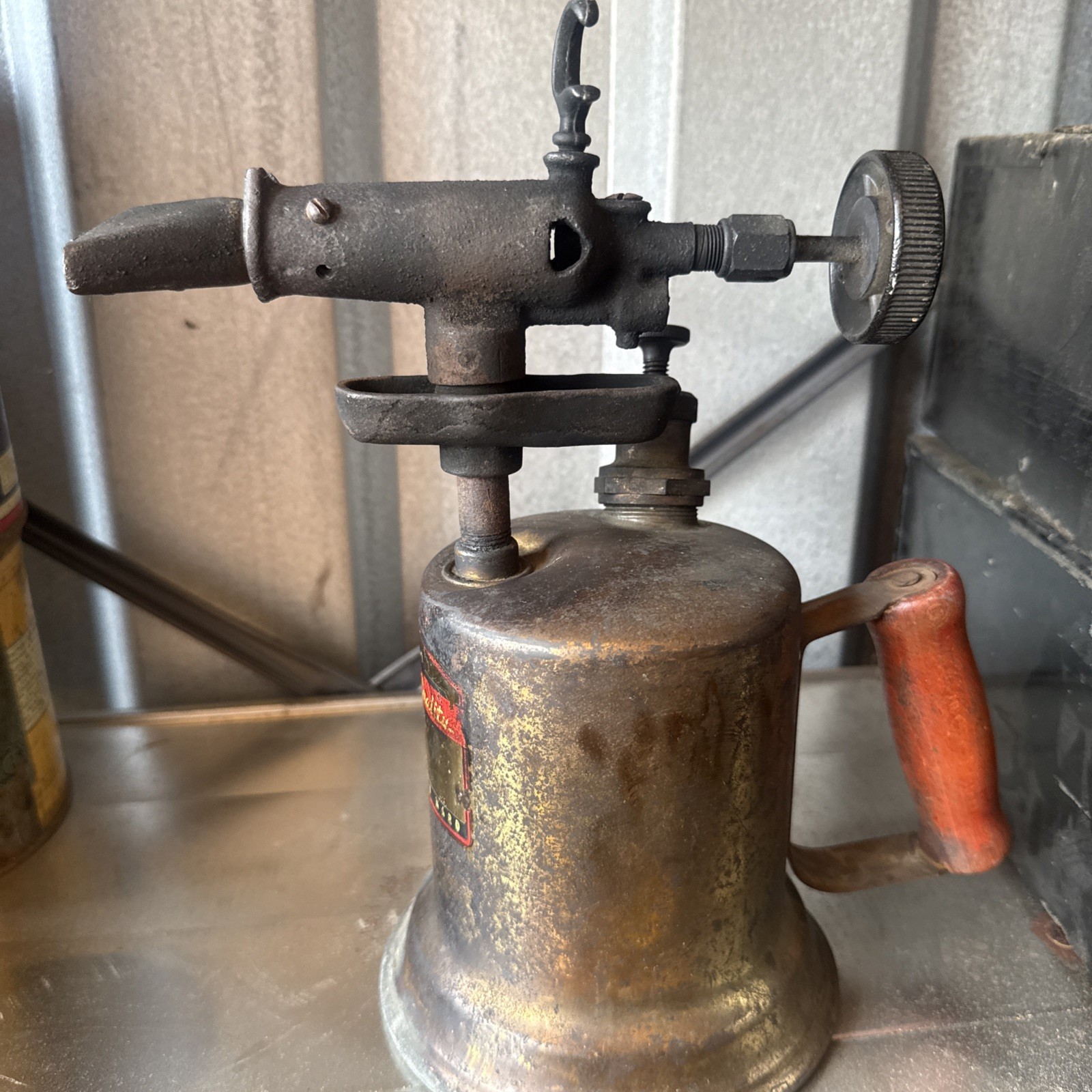 Antique Plumbers Torch Lakeside Quality, Ward , Wood Handle W/ Porch Attachment