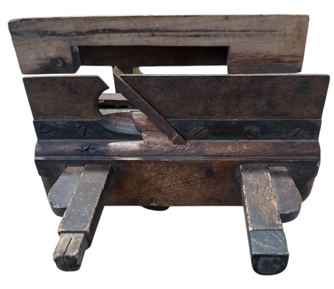 Antique Wood Wedge Arm Plow Plane, WC J Sharp