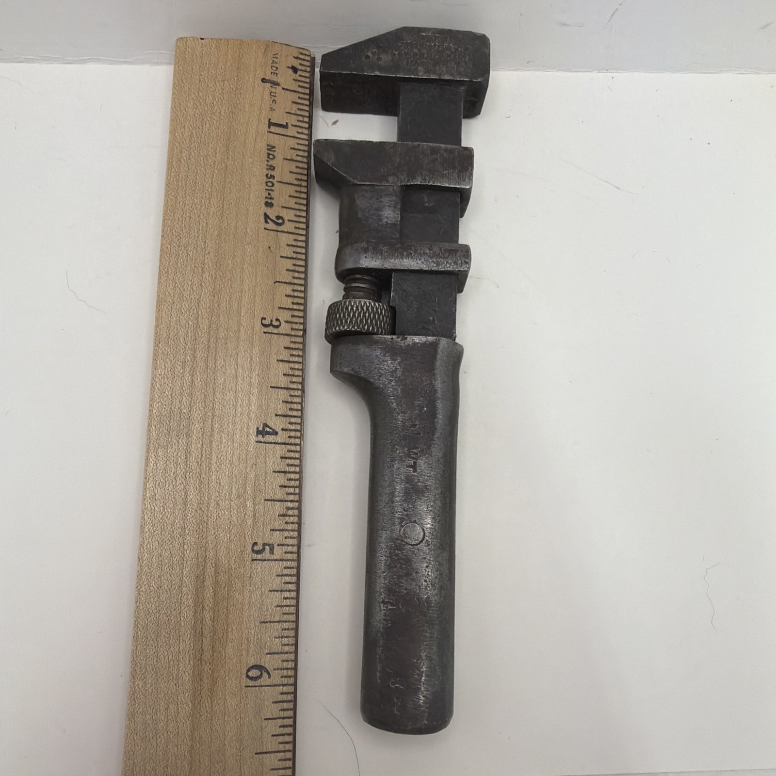 Coes Co. Worcester MA Steel Handle Adjustable Monkey Wrench. 6.5”