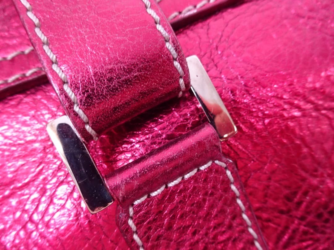 LAMBERTSON TRUEX Hand & Shoulder Bag 39x15x12cm Metallic Red Used