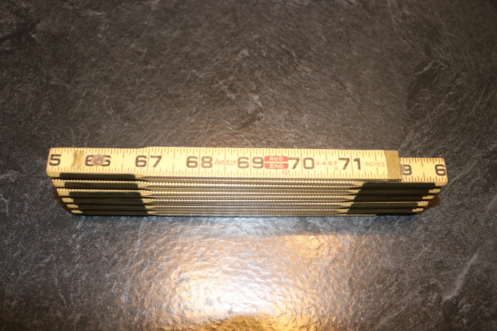 VINTAGE LUFKIN X46F RED END 72″ + 6″ RULE