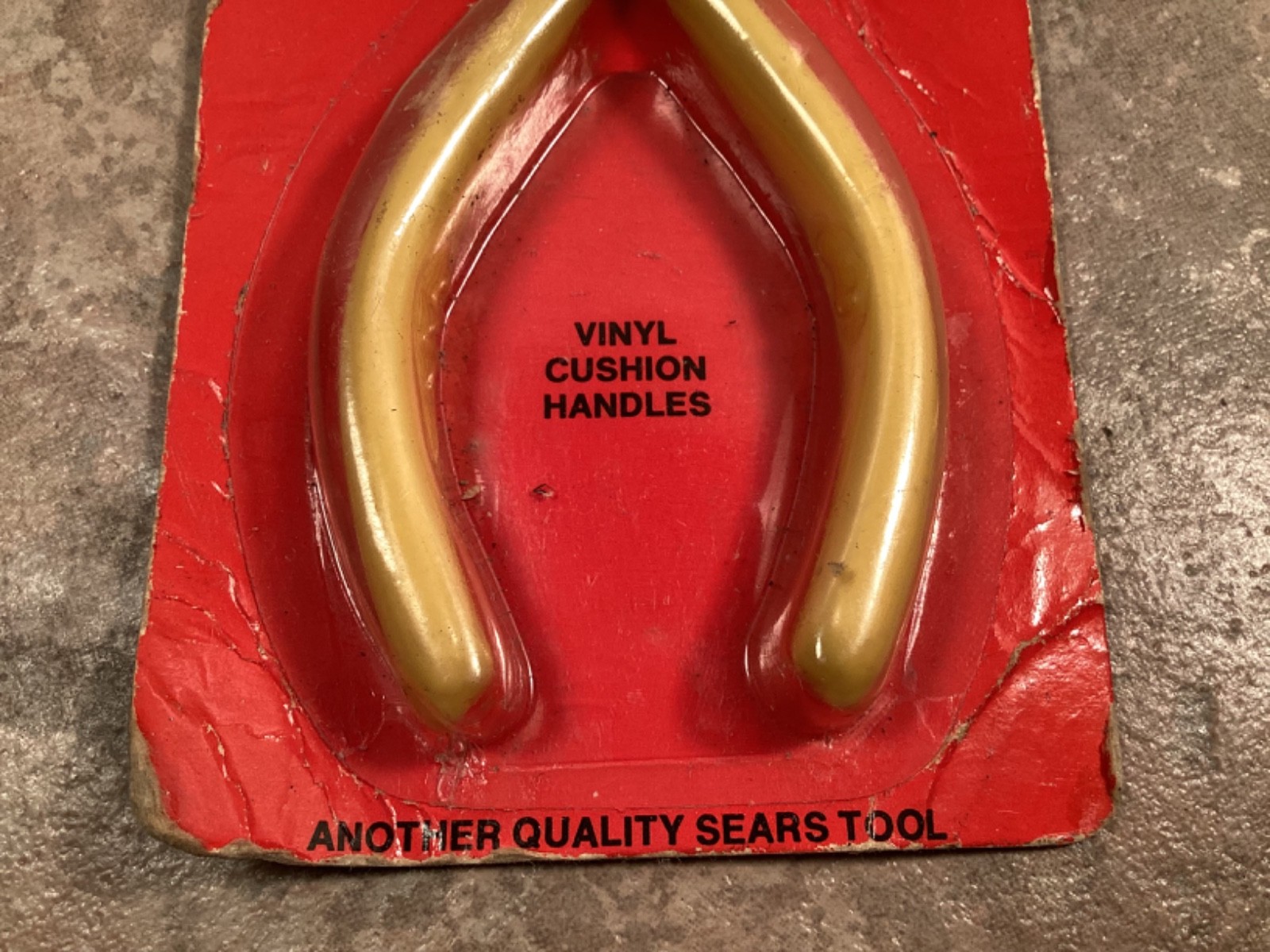 Vintage SEARS Long Nose Pliers #30746 NOS Serrated Jaws 5-1/4″ Length Yellow USA
