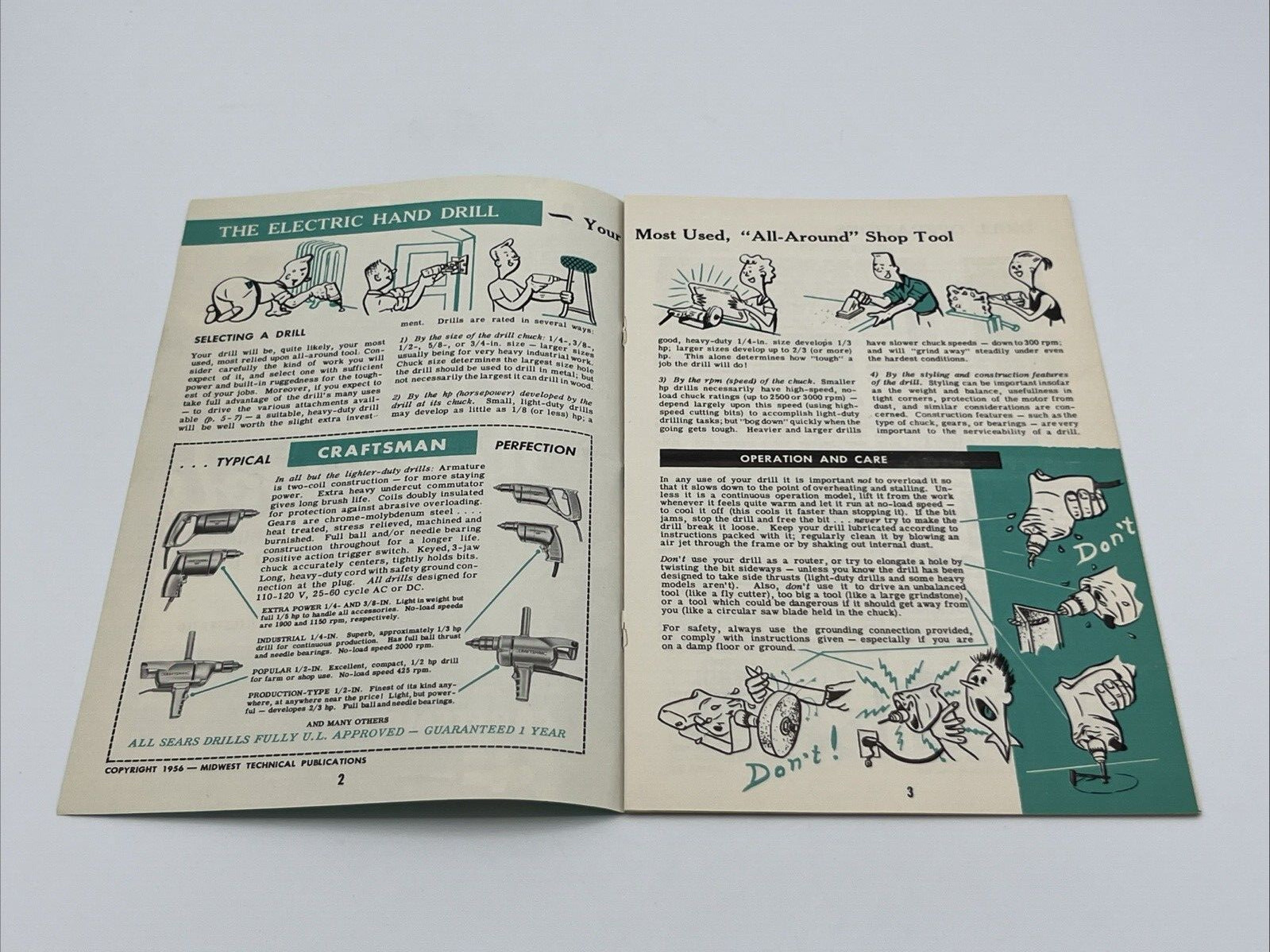 Craftsman Vintage 1956 Powered Hand Tools Booklet Handbook