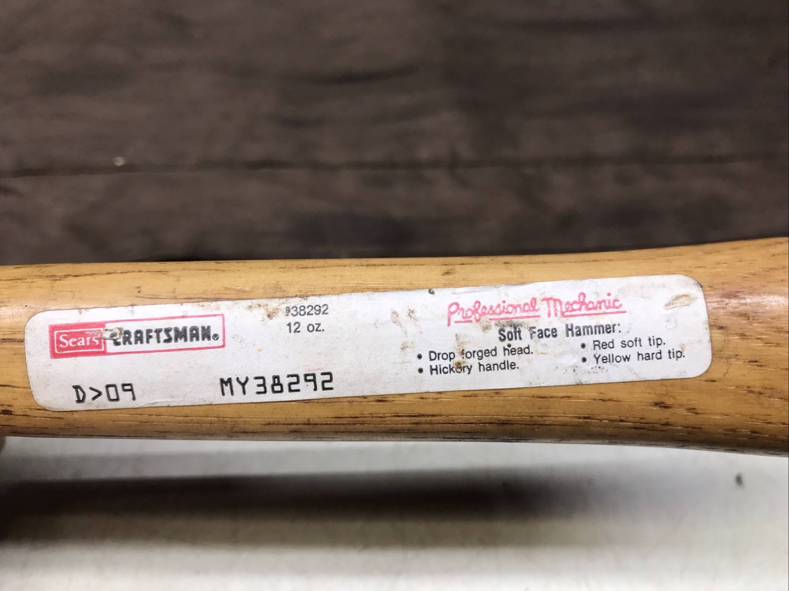 Craftsman USA 12oz Dual Soft Face Hickory Handle Hammer No 38298