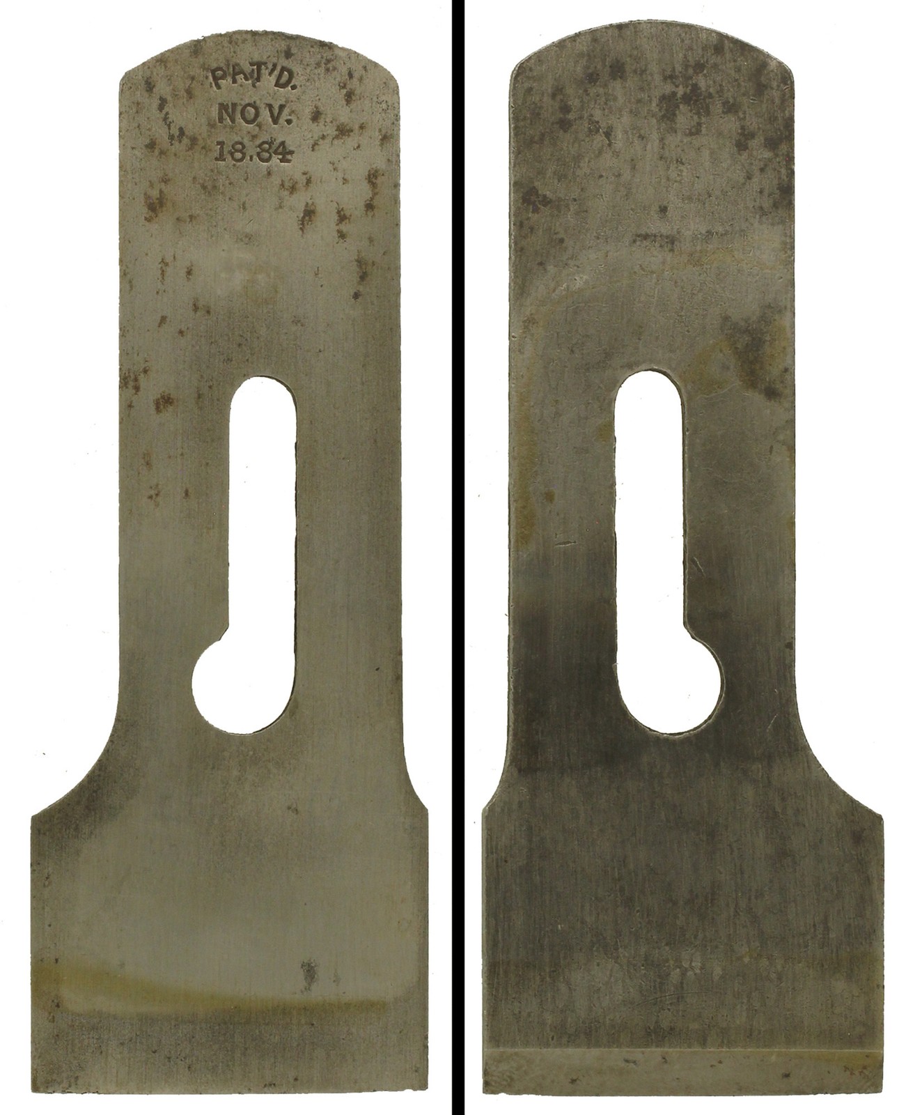 Orig. 1 1/2″ Cutting Iron for Stanley No. 190 Plane-“Nov. 18, 1884”-mjdtoolparts