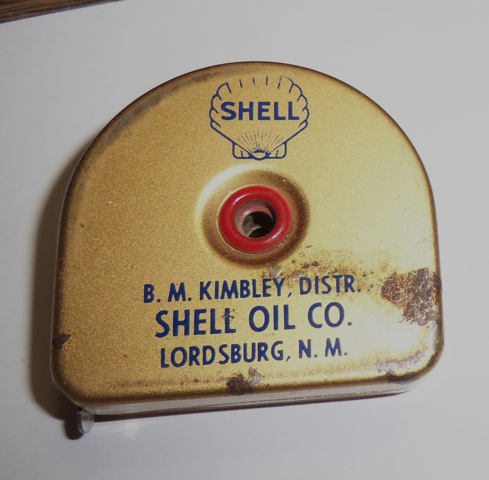 Vintage Golden Shell Oil Co. Advertising Measuring Tape Lordsburg New Mexico