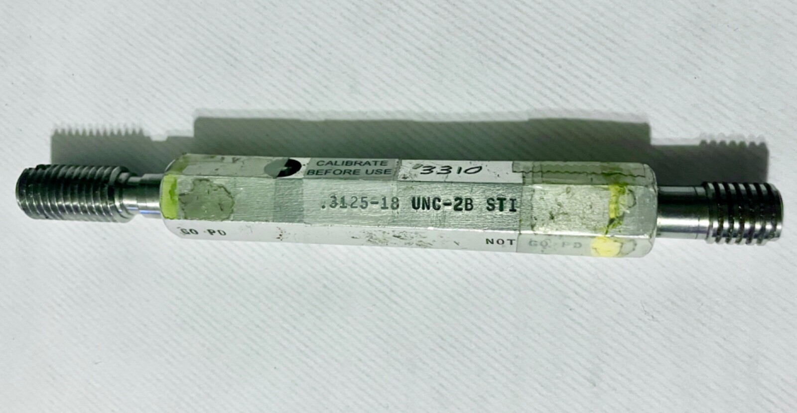 SWANSON 5/16-18 UNC 2B STI THREAD PLUG GAGE .3125 GO NO GO PDS = .3486 & .3529