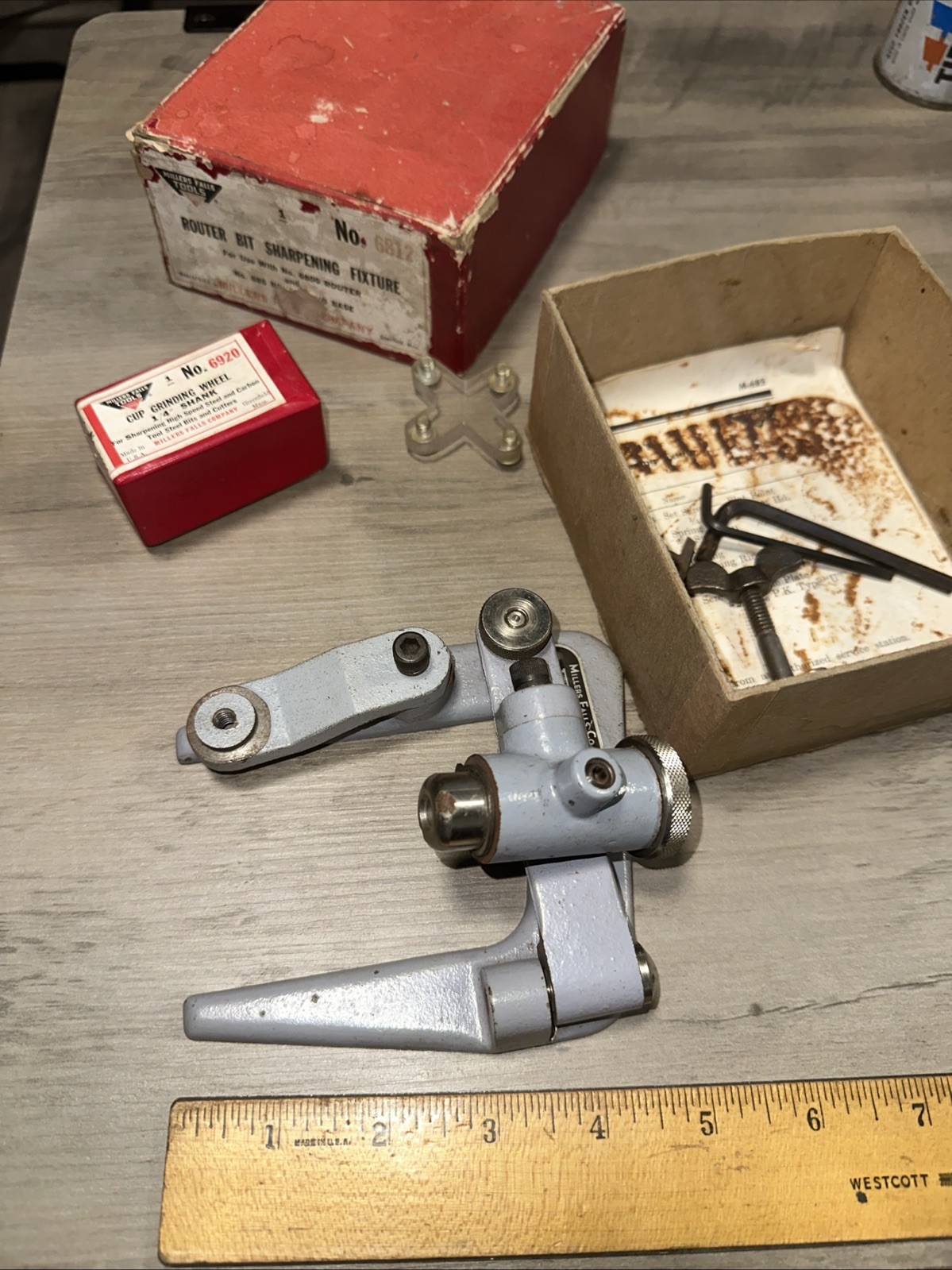 Vintage Millers Falls Router Bit Sharpening Fixture 6812 With The Original Box!￼